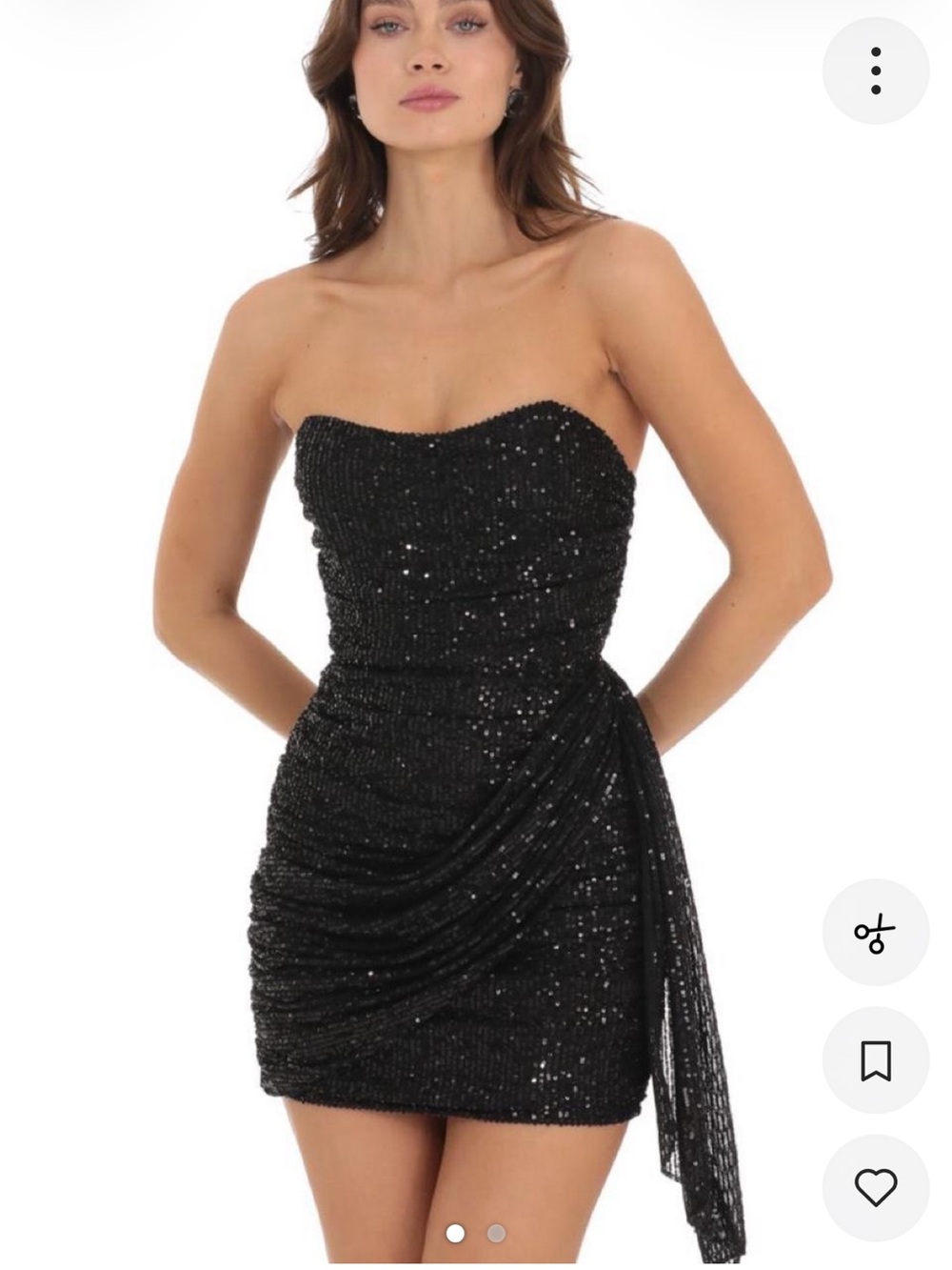 Lucy in the Sky Black Sequin Strapless Mini Dress size S